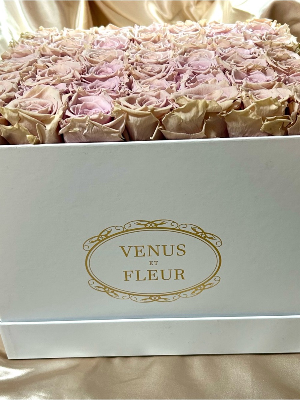Venus et Fleur Lavender Eternity Roses Box- Vintage Decor